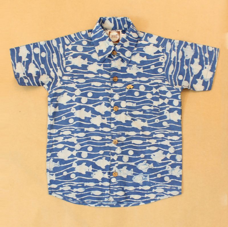 BSH11 Indigo Fish Shirt Front 01