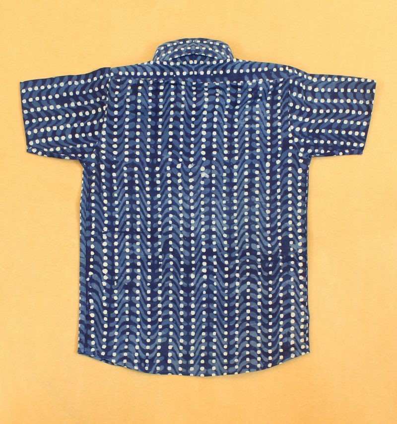 BSH15 White Dots Indigo shirt back 02